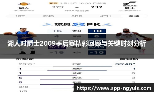 湖人对爵士2009季后赛精彩回顾与关键时刻分析